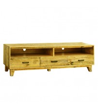 Woodstyle Solid Timber TV Cabinet with 3 Storage Drawers in Rustic Texture